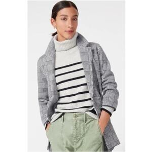 J.Crew Sweater Blazer Womens XS Gray Sophie Open Front Cardigan Glen Plaid Wool